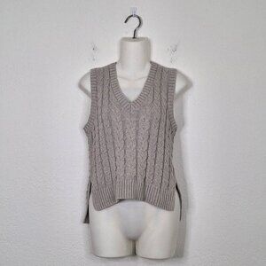 Cupcakes and Cashmere Knit Top Sz XS Crop Minimalist Neutral Academia Preppy